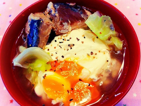 サバ缶キャベツのすごもり味噌汁